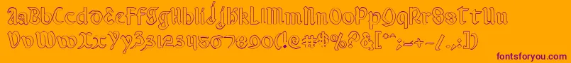 ValeriusOutline Font – Purple Fonts on Orange Background