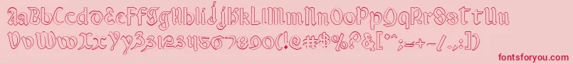 ValeriusOutline Font – Red Fonts on Pink Background