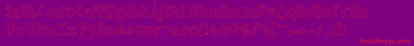 ValeriusOutline-Schriftart – Rote Schriften auf violettem Hintergrund