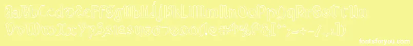 ValeriusOutline Font – White Fonts on Yellow Background