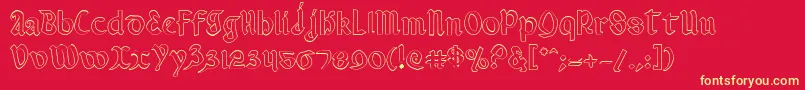 ValeriusOutline Font – Yellow Fonts on Red Background