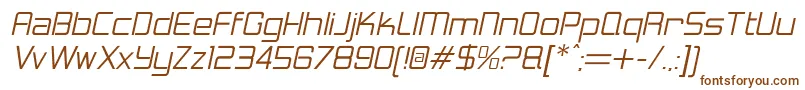 LoganfiveLightitalic-fontti – ruskeat fontit valkoisella taustalla