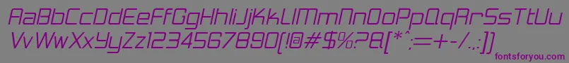 LoganfiveLightitalic-fontti – violetit fontit harmaalla taustalla
