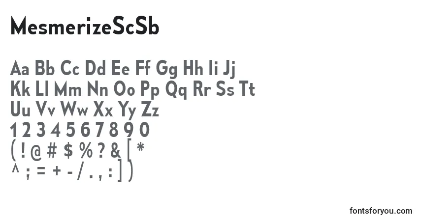 Шрифт MesmerizeScSb – алфавит, цифры, специальные символы