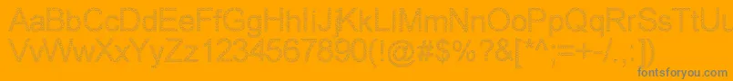 Woveout-Schriftart – Graue Schriften auf orangefarbenem Hintergrund