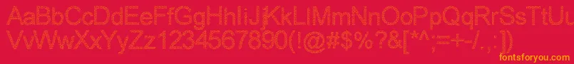 Woveout Font – Orange Fonts on Red Background