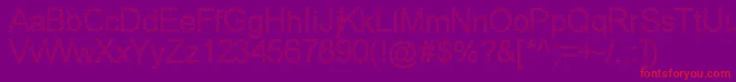 Woveout-Schriftart – Rote Schriften auf violettem Hintergrund