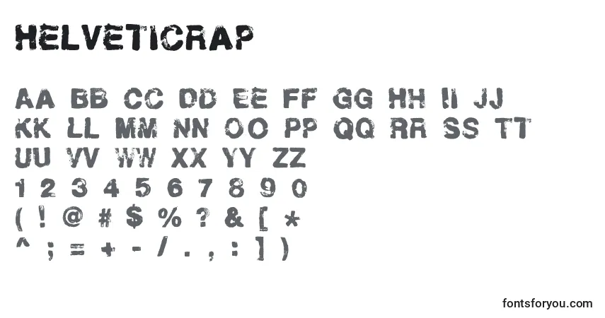 A fonte Helveticrap – alfabeto, números, caracteres especiais