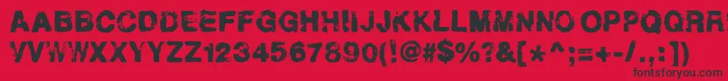 フォントHelveticrap – 赤い背景に黒い文字
