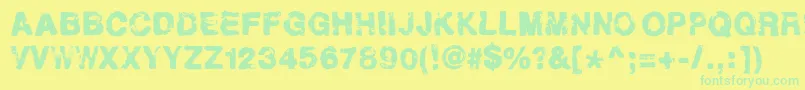Czcionka Helveticrap – zielone czcionki na żółtym tle