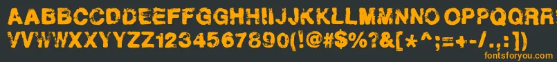 フォントHelveticrap – 黒い背景にオレンジの文字
