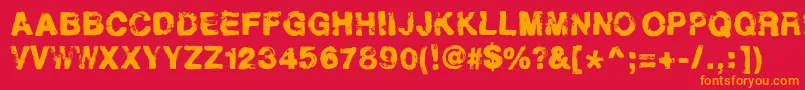 Helveticrap Font – Orange Fonts on Red Background