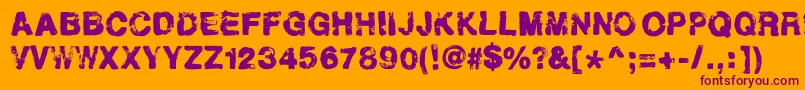 Helveticrap Font – Purple Fonts on Orange Background