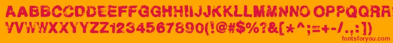 フォントHelveticrap – オレンジの背景に赤い文字