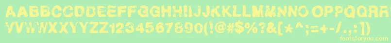 Helveticrap Font – Yellow Fonts on Green Background