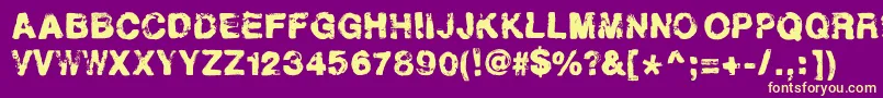 Helveticrap Font – Yellow Fonts on Purple Background