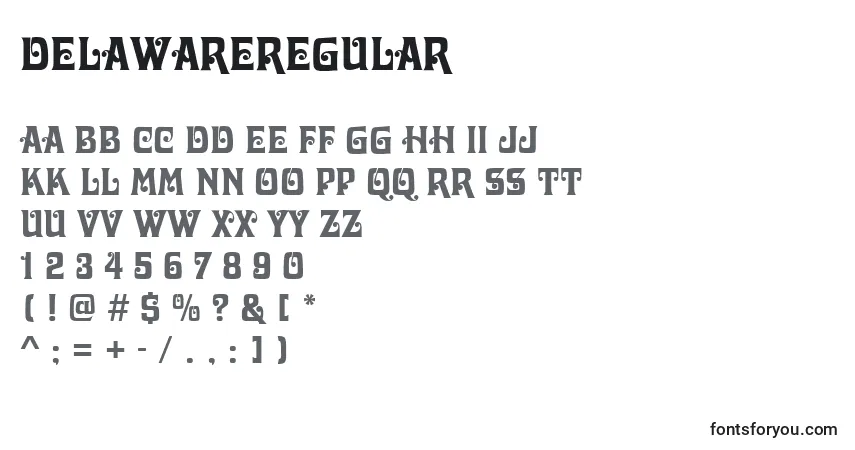 DelawareRegularフォント–アルファベット、数字、特殊文字