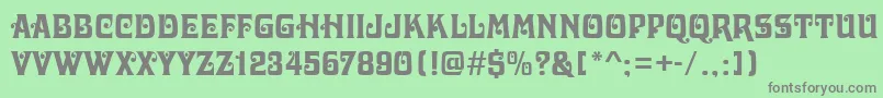 フォントDelawareRegular – 緑の背景に灰色の文字