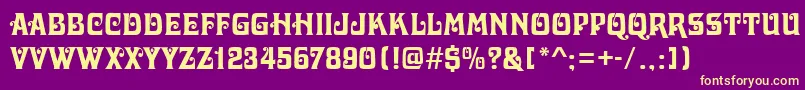 DelawareRegular Font – Yellow Fonts on Purple Background