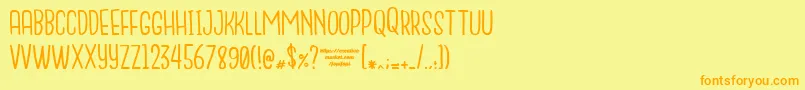 Шрифт Nanda – оранжевые шрифты на жёлтом фоне
