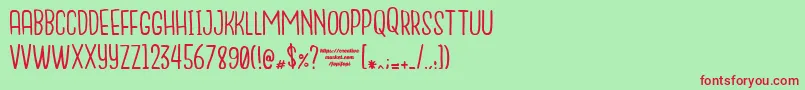 Nanda Font – Red Fonts on Green Background