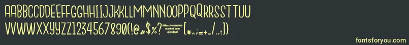 フォントNanda – 黒い背景に黄色の文字