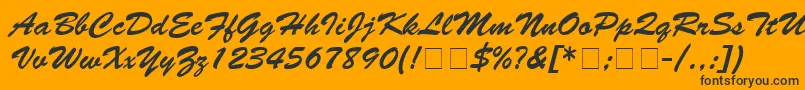 MotifScriptSsi Font – Black Fonts on Orange Background