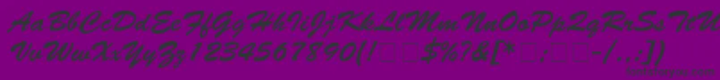 MotifScriptSsi-fontti – mustat fontit violetilla taustalla
