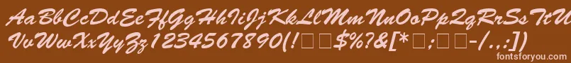 MotifScriptSsi Font – Pink Fonts on Brown Background