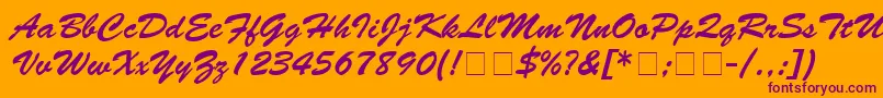 MotifScriptSsi Font – Purple Fonts on Orange Background