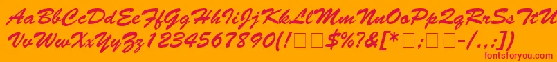 MotifScriptSsi-Schriftart – Rote Schriften auf orangefarbenem Hintergrund