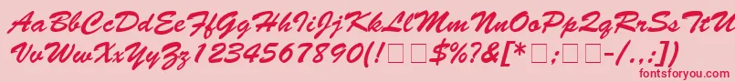 MotifScriptSsi Font – Red Fonts on Pink Background
