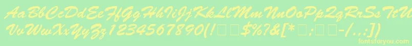 MotifScriptSsi Font – Yellow Fonts on Green Background