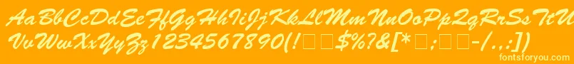 MotifScriptSsi Font – Yellow Fonts on Orange Background