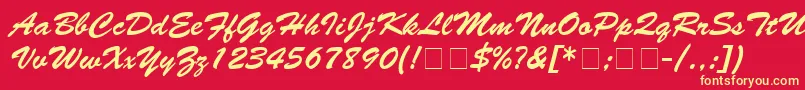 MotifScriptSsi Font – Yellow Fonts on Red Background