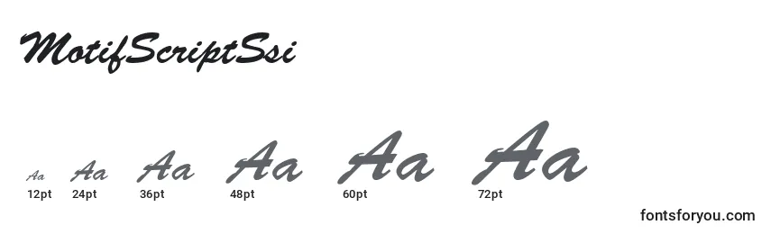 MotifScriptSsi Font Sizes