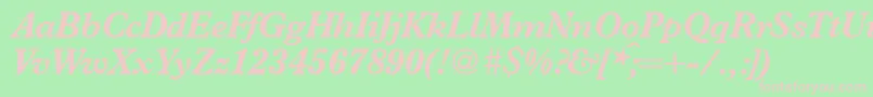 PlacidBolditalic Font – Pink Fonts on Green Background