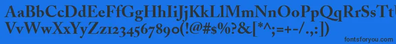 AdobeCaslonBoldOldstyleFigures-Schriftart – Schwarze Schriften auf blauem Hintergrund