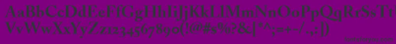 Шрифт AdobeCaslonBoldOldstyleFigures – чёрные шрифты на фиолетовом фоне