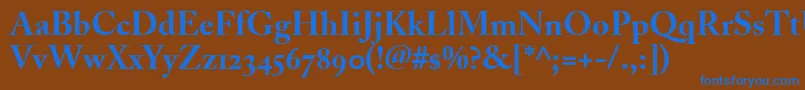 Шрифт AdobeCaslonBoldOldstyleFigures – синие шрифты на коричневом фоне