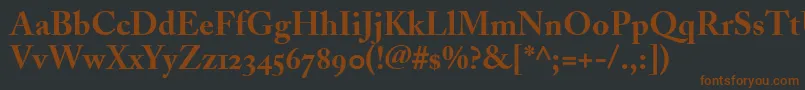 Шрифт AdobeCaslonBoldOldstyleFigures – коричневые шрифты на чёрном фоне