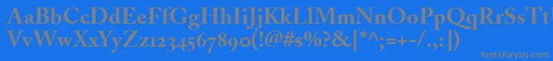 Czcionka AdobeCaslonBoldOldstyleFigures – szare czcionki na niebieskim tle