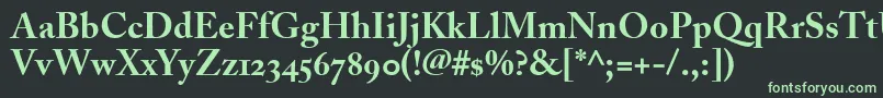 Шрифт AdobeCaslonBoldOldstyleFigures – зелёные шрифты на чёрном фоне