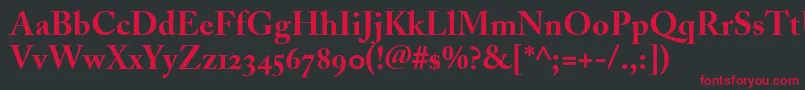 Шрифт AdobeCaslonBoldOldstyleFigures – красные шрифты на чёрном фоне