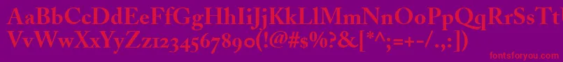 Police AdobeCaslonBoldOldstyleFigures – polices rouges sur fond violet