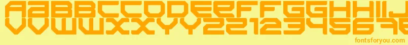 Sector034 Font – Orange Fonts on Yellow Background