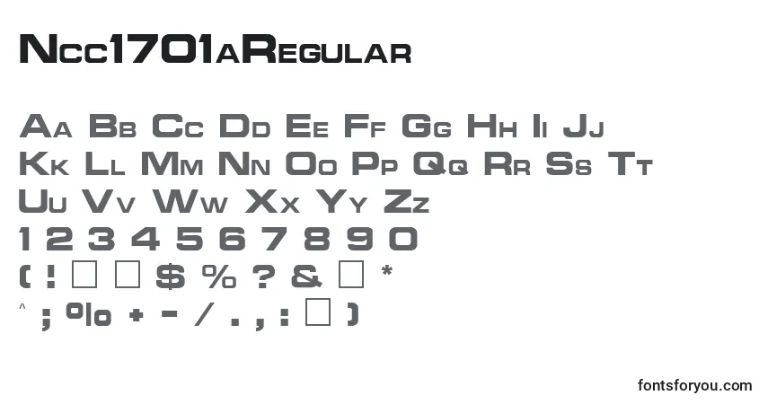 Czcionka Ncc1701aRegular – alfabet, cyfry, specjalne znaki