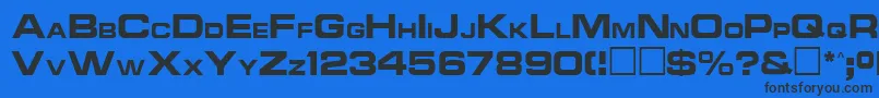 Ncc1701aRegular-Schriftart – Schwarze Schriften auf blauem Hintergrund