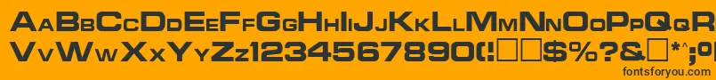 Ncc1701aRegular-Schriftart – Schwarze Schriften auf orangefarbenem Hintergrund