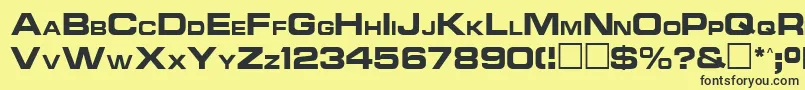 Ncc1701aRegular Font – Black Fonts on Yellow Background